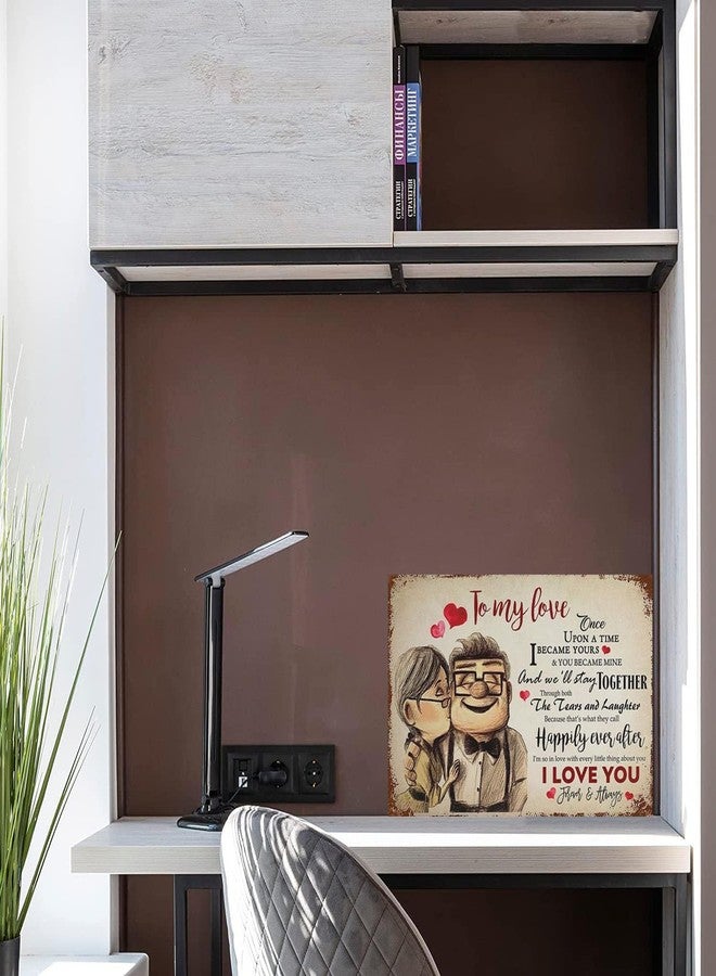 Flyhaw Vintage Metal Tin Sign Carl and Ellie to My Love Once Upon A Time I Became Yours I Love You Valentine's Day Sign Funny Novelty Kitchen Bar Garage Home Decor Wall Art Tin Signs 8X12 Inches - Image 5
